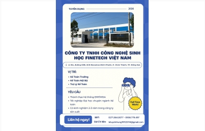CÔNG TY TNHH CÔNG NGHỆ SINH HỌC FINETECH  VIỆT NAM